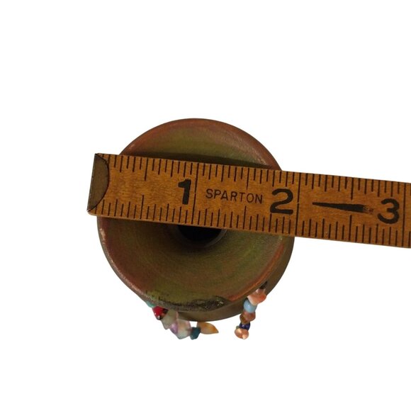 Jeremy Diller Earth Fire Raku Small Vase With Beaded Accents - Picture 8 of 8